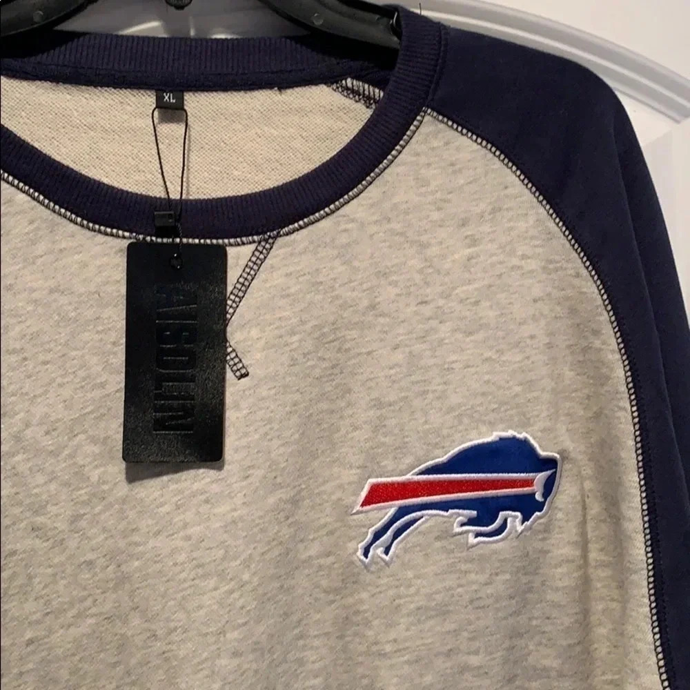 Buffalo Bills Fleece Pullover Crewneck Sweatshirt NFL Men’s Sz XL NWT - Picture 5 of 10